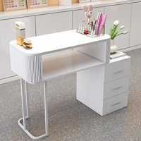Station de manucure portable de luxe moderne au design européen Vente en gros Table de manucure européenne en bois Mesas De Unas pour salon et centre commercial