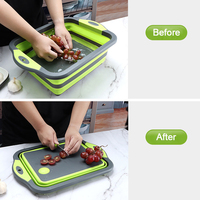 Planche à découper pliable pour nettoyer les légumes, planche à découper pliable en plastique avec panier, nouveau design