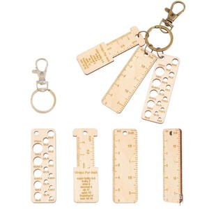 Wooden Mini Knitting Tool 3-Piece Keychain <b>Set</b> Portable Multi-functional Ruler For Crochet <b>Sewing</b> DIY - Product Image 3