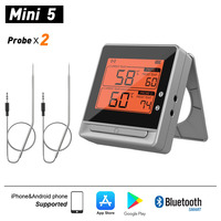 Termometer Memasak Digital Jarak Jauh Hypersynes Mini5 untuk Grafik Suhu 2 Sensor untuk Baterai Isi Ulang BBQ Daging Makanan