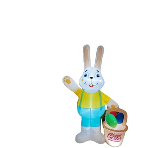 ชุดเป่าลมรูปการ์ตูนของตกแต่งกลางแจ้งแบบเป่าลมรูปกระต่ายอีสเตอร์พร้อมไฟ LED สินค้าใหม่ - Product Image 4