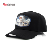 Casquettes de baseball 4UGEAR personnalisées à 5 panneaux, casquettes de baseball 4U à deux tons, visière incurvée, casquettes de sport de luxe avec logo en cuir personnalisé