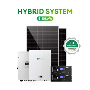 Sistema di energia solare ibrido Sunpal 5KW 8KW 10KW 12KW sistema di pannelli solari con Inverter ibrido per la casa