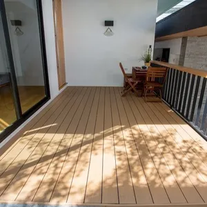 3D压花纹理木塑复合铺面地板，户外铺面地板wpc木质铺面
