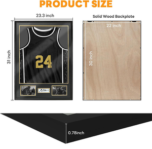 Boîte de présentation écologique pour maillot de sport avec cadre photo mural pour baseball, basketball, football, pickleball - Product Image 3