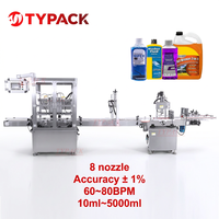 Machine de remplissage automatique TYPACK à 8 buses, 70 BPM, pour nettoyant mousseux, liquide lave-glace, liquide essuie-glace, savon liquide