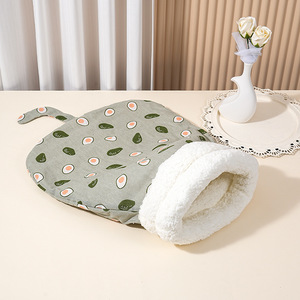 Cama túnel para gatos, forma ovalada, relleno de fibra de poliéster, cálida para invierno, saco de dormir para mascotas, para gatos, azul, conejo, amarillo, oso, gris, aguacate - Product Image 3