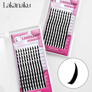Lakanaku Mink Devil Comic Spire Pre Made Lash Fans Promade Fan Anime Spire Extensiones de pestañas Bandejas <span class=keywords><strong>Mega</strong></span> Premade Volume Fans - Product Image 3