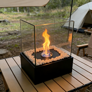Moderna Brasera de Mesa de Metal Negro, Combustible de <span class=keywords><strong>Bioetanol</strong></span>, <span class=keywords><strong>Chimenea</strong></span> Ecológica sin Humo para Interiores/Exteriores, Ideal para Fiestas - Product Image 2