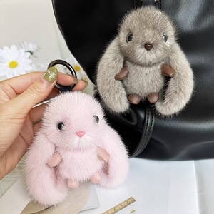 Kawaii Cartoon Bunny Rabbit Plush Keychain Cat Paws Pendant Toys Car Handbag Backpack Purse <b>Charm</b> <b>Keyring</b> Pompom Doll Gift - Product Image 3