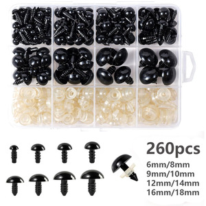 Safety Eyes Set 6-18mm Black For Plush Toys DIY <b>Craft</b> Accessory 260pcs PS Material - Product Image 4