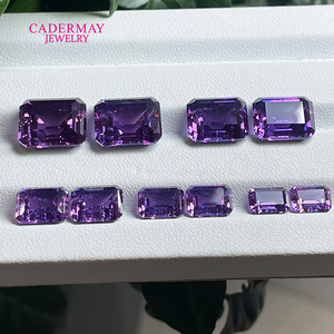 Zaffiro Viola Blu <span class=keywords><strong>Smeraldo</strong></span> Taglio 5x7mm-10x12mm Certificato AGL, Zaffiro Sintetico <span class=keywords><strong>con</strong></span> Inclusioni e Piccole <span class=keywords><strong>Crepe</strong></span> - Product Image 4