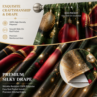 Rideau de Noël en polyester occultant à impression numérique pour salon et décoration intérieure