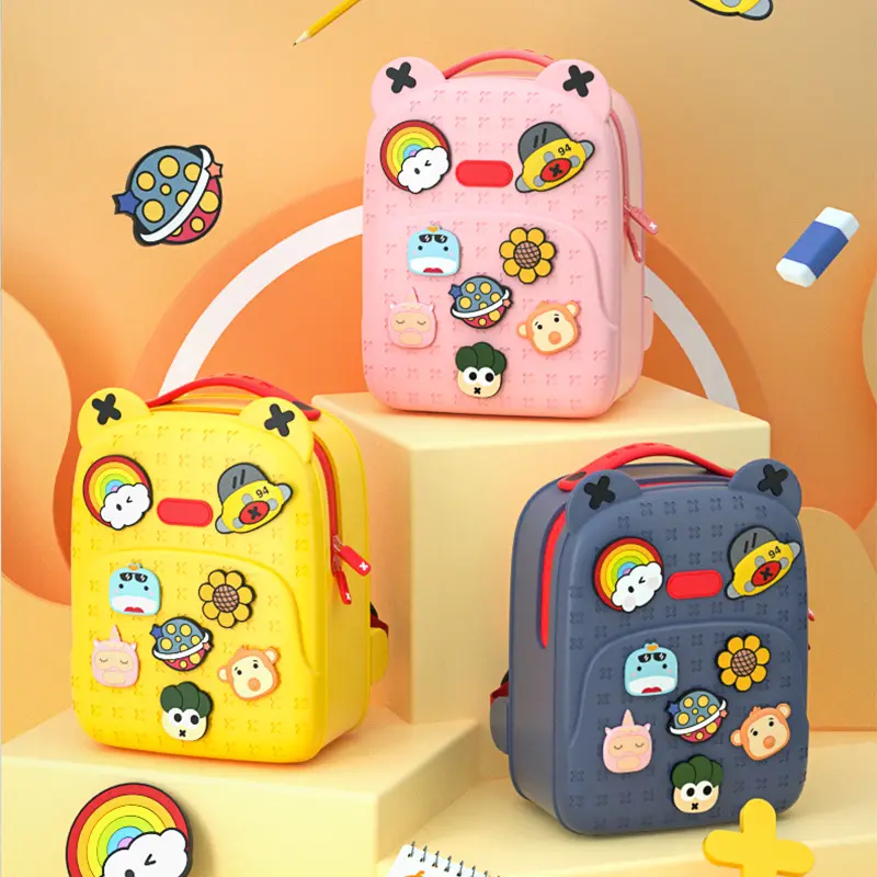 Kawaii DIY Bagpack Kids Gift Picnic Eva Waterproof Cartoon Toddler Backpack School Bag With 8 Cute Decors