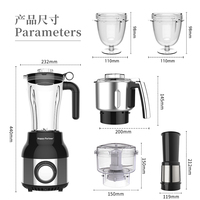 Blender Happy Partner pour la cuisine, mixeur-blender 6 en 1, nouveaux modèles de mixeurs et de centrifugeuses