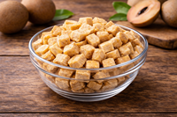 Cubos de Sapota Liofilizados de Calidad Premium para Exportación, 100% Naturales, Dulces, en Paquete a Granel, Snack Saludable Listo para Comer