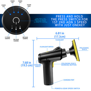 Pulidora de Autos Jouge de 6 Pulgadas, Recargable por USB, para Cuidado Automotriz - Product Image 2