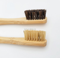 Brosse à dents en poils de cheval noirs durs, 100% biodégradable, sans BPA, pour manche, poils doux/moyennement durs, plats/ronds