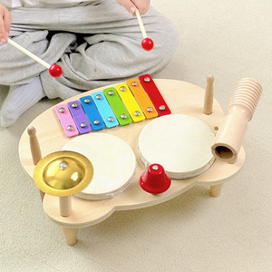 Juego de tambor de madera para bebé, instrumento Musical, juguetes de percusión, xilófono de 8 tonos, Piano, parroquia, aprendizaje preescolar, ritmo, juguete educativo - Product Image 5