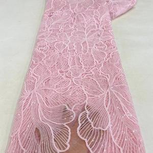 신부 결혼식 원피스 위한 공장 주문을 받아서 만들어진 최고 질 인기 자수 샹틸리 레이스 직물 백색 레이스 테두리 - Product Image 1