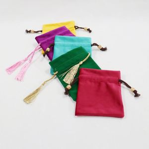 Sac d'emballage en velours avec cordon de serrage, pochette cadeau pour bijoux avec logo - Product Image 2