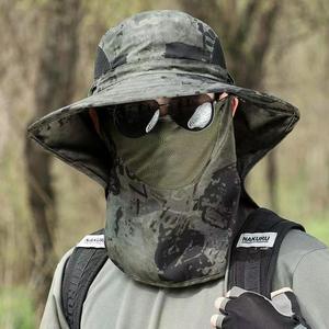 หมวกกันแดดลายพรางสำหรับผู้ชายแบบครอสบอร์เดอร์ พร้อมที่บังหน้าและป้องกันลำคอ หมวกตกปลา หมวกป่า ป้องกันรังสียูวี ระบายอากาศได้ดี - Product Image 4