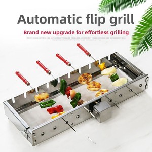 Fuyuansao <span class=keywords><strong>Barbecue</strong></span> Rotatif Entièrement Automatique en Acier Inoxydable, Machine à Brochettes à Largeur Réglable, Anti-Rouille, Portable, Alimentation 5V - Product Image 1