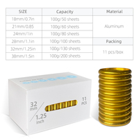 Anneaux de reliure RINGNOTE en aluminium de 32 mm (1,25 pouce) avec trous champignon pour agenda et journal - Lot de 11
