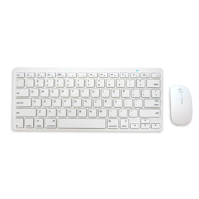 Office cheap abs aluminium slim portable 2.4G white colored wireless computer gaming keyboard and mouse for iMac