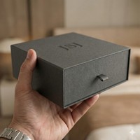 Caja Rígida de Cartón Negra de Lujo para Regalos de Padrinos de Boda con Cierre Magnético y Elegante Laminado Mate