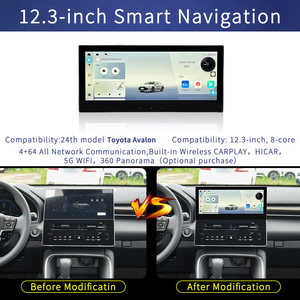 ระบบนำทางมัลติมีเดียในรถยนต์ 8-Core 4+64G หน้าจอสัมผัส HD ขนาด 12.3 นิ้ว รองรับ Wireless Carplay สำหรับรถยนต์ Toyota Avalon ปี 2024 - Product Image 1