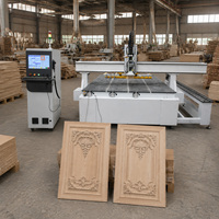 Machine de fraisage CNC 4 axes ATC 1325 avec axe rotatif pour la gravure en relief 3D et la production de meubles en bois