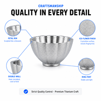 Tasse à thé en titane pur à double paroi, petite tasse à thé, ensemble de thé, tasse en forme de pétale, tasse pour cérémonie du thé, ensemble de tasses à thé, théière