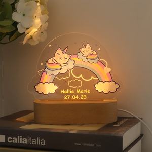 Lampe de nuit pour enfants Livraison directe Cadeau personnalisé pour bébé Nouveau-né Lumière animale UV Acrylique Led Clair Décor Cadeau d'anniversaire Lumière de chambre Lampe de nuit pour enfants - Product Image 1