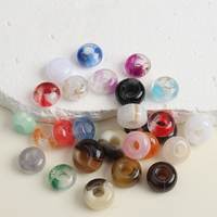 Perles d'abacus en résine de 14 mm, 15 mm, 17 mm, 20 mm pour la fabrication de bracelets DIY - Perles intercalaires à grand trou pour breloques de sacs, décorations de chaussures