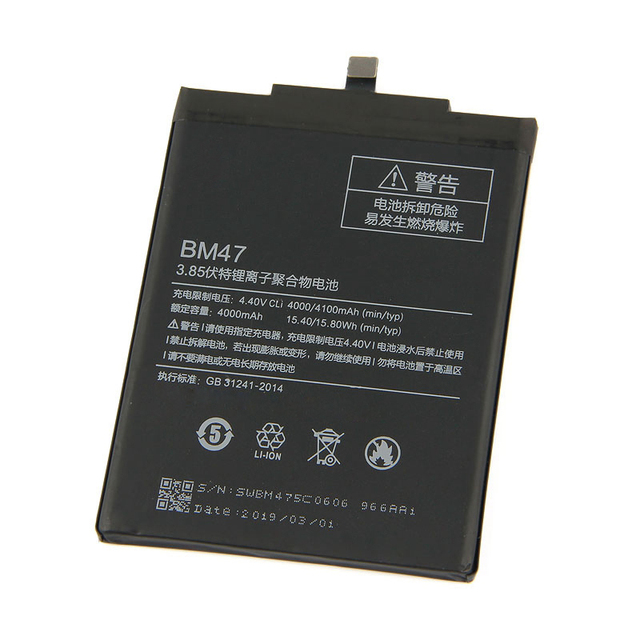 Original Capacity Replacement Phone Battery BM47 for Redmi 3X Redmi 4X 4000mAh in Stock 12 Months Warranty