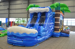 Fun Thương Mại PVC 50ft Inflatable Trượt Nước Inflatable + Lâu Đài Bouncer Giant-Inflatable-Water-Slide-For-Adult - Product Image 4