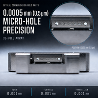 Insert de moule en acier inoxydable ultra-précis MT, 36 trous, précision de positionnement des trous de 0,0001 mm, planéité et parallélisme de 0,001 mm