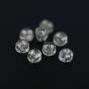 Hypoallergenic Round 18K Gold Plated <strong>Earring</strong> <strong>Backs</strong> with Plastic <strong>Rubber</strong> Silicone Stopper for Sensitive Skin-Jialin Brand - Product Image 3