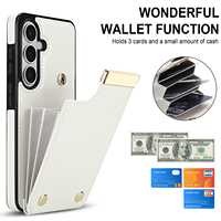 Étui portefeuille en cuir à rabat avec fermoir magnétique et porte-cartes pour Samsung Galaxy S26 Ultra