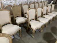 Chaise de salle à manger haut de gamme en bois massif, style antique et moderne, rembourrée, assise élégante pour hôtels de luxe, mariages et événements, directement de l'usine.