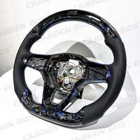Volant de direction haute performance en cuir et fibre de carbone forgée bleue sur mesure pour Volkswagen MK8 MK7 MK6 Golf R