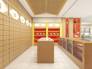 Comptoir de présentation en bois robuste et écologique pour la médecine chinoise 2026, armoire de rangement personnalisée, vitrine en verre pour pharmacie TCM, clinique, magasin - Product Image 3