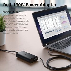 純正USB CタイプC <span class=keywords><strong>Dell</strong></span> 130Wノートパソコンアダプター用、US/UK/EU/AU電源ケーブル付き、便利な接続性 - Product Image 4