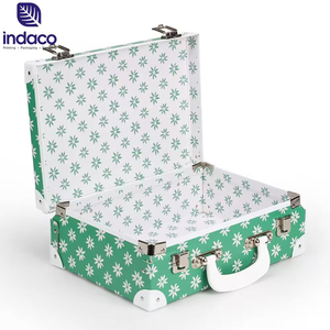 Decorative Vintage Mini Suitcase, <b>Floral</b> Pattern Hand‑held Storage <b>Box</b> With Metal Lock, Home Decoration & Photo Prop Gift Case - Product Image 5