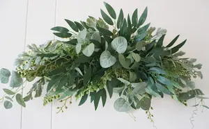 Wedding Arch Flowers Rustic Artificial Floral Green Leaves Door Wreath For Home Decoration