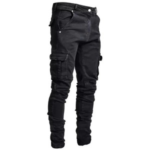 2025 nuovo <span class=keywords><strong>Jeans</strong></span> da uomo <span class=keywords><strong>con</strong></span> tasche <span class=keywords><strong>laterali</strong></span> elasticizzato Slim Fit <span class=keywords><strong>Jeans</strong></span> Skinny modello solido - Product Image 2