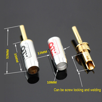 QINCROWN, Cable chapado en oro blanco de 24K con altavoz de bloqueo, conector Banana, conector macho de amplificador de potencia de Audio