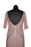 Luxuriöses goldenes Abendkleid mit Spaghetti trägern, rücken freiem Design und Glitzer-Finish Ein raffiniertes Party kleid für Damen