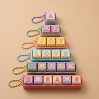 Whosale 3D Printed Keyboard Clicker With Fingertip Release Mechanism Keychain Pendant With Customizable Letter Symbols